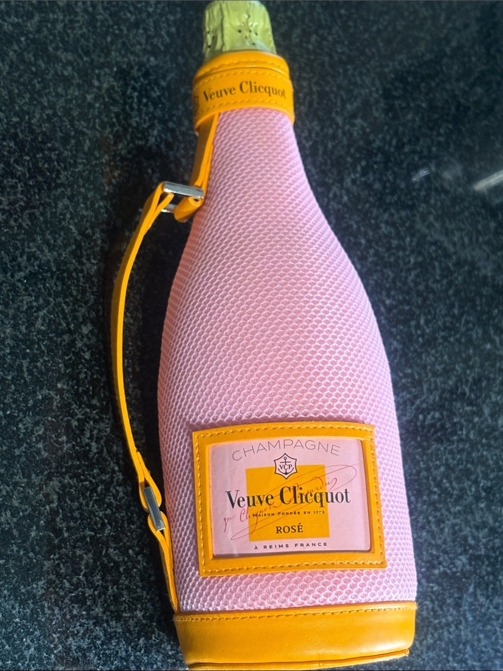 Veuve Clicquot Rosé Pink & Yellow Champagne Bottle Cooler